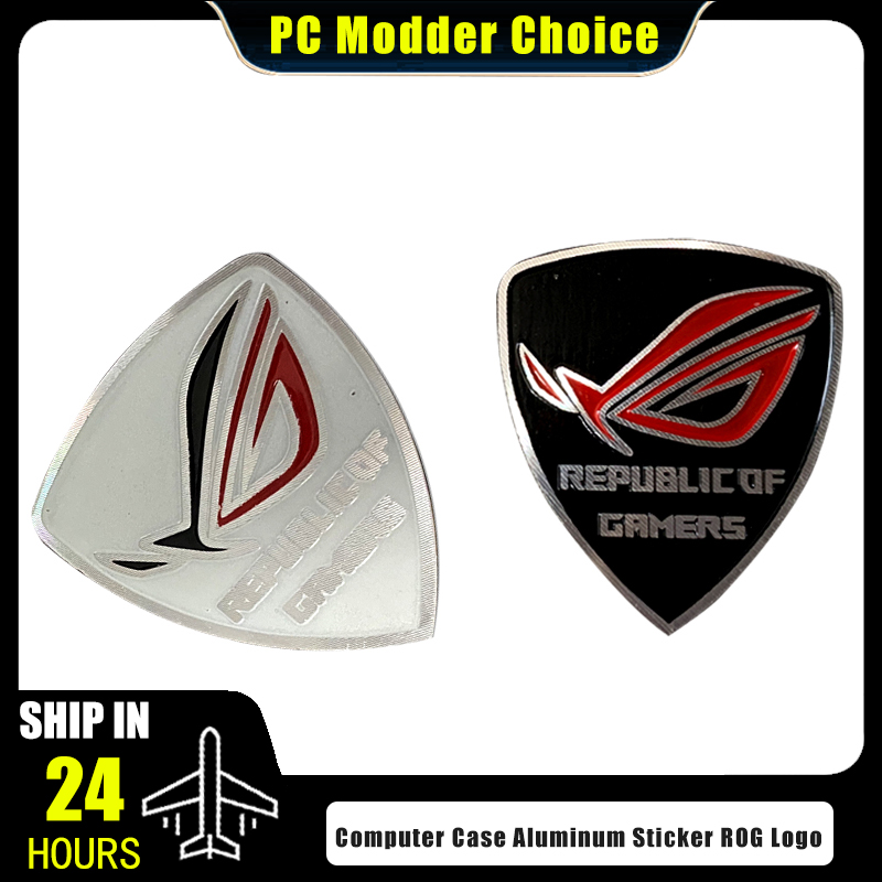Pc Gaming Essentials - Computer Case Aluminum Sticker ROG Logo