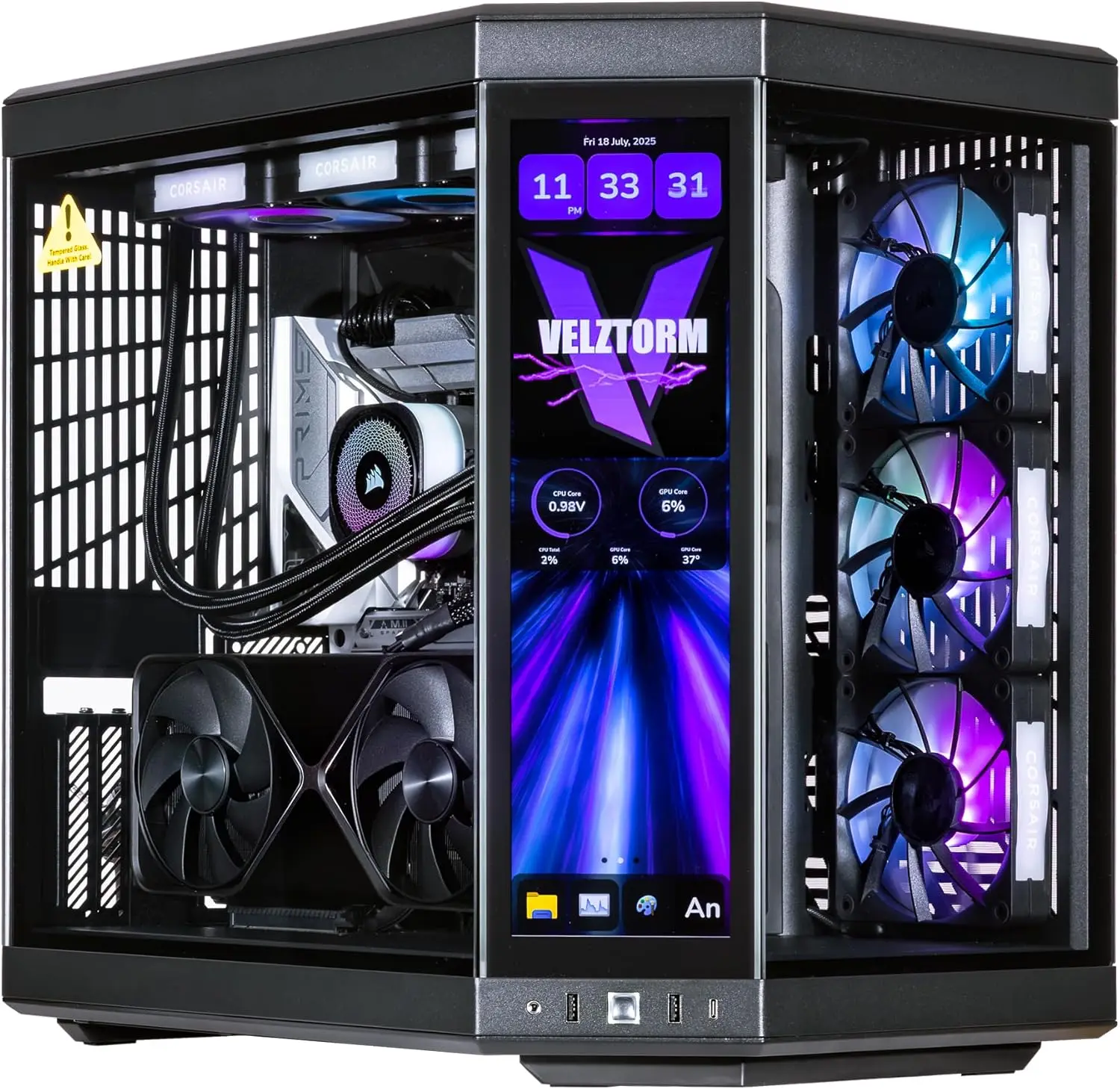 Pc Gaming Y70 - Velztorm LCD Black Praetix Custom Built