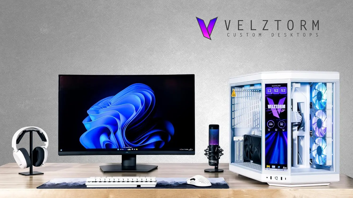 Velztorm LCD White Praetix Cus - Pc Gaming Y70 评论和价格