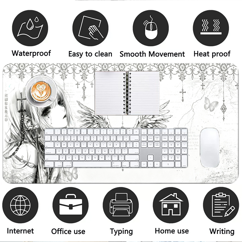 Leather Mousepad Black White A - Pc Gaming Upgrades 评论和价格